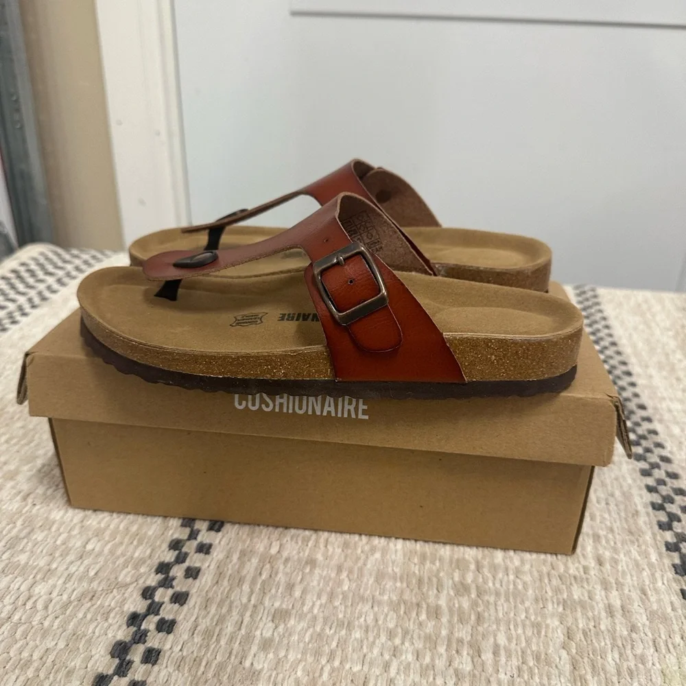 NEW Leah Cork Footbed Thong Sandal SZ 8.5 - Picture 3 of 4